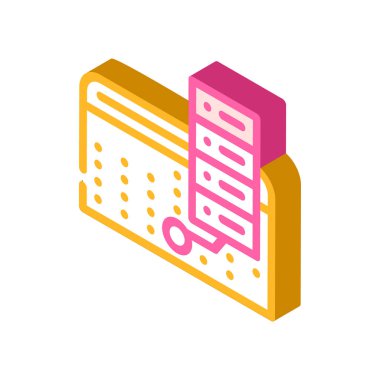 Gün izometrik ikon vektör illüstrasyonunun zamanlaması