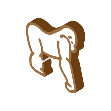 goril hayvan izometrik ikon vektör çizimi