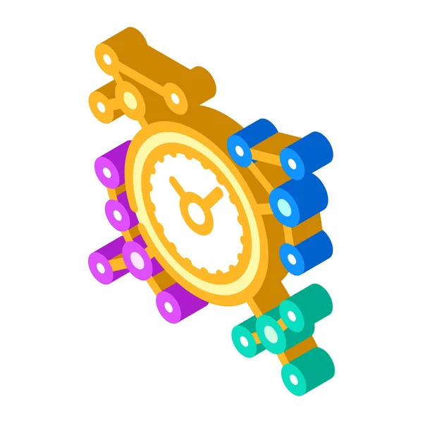 Répartition du temps entre les projets icône isométrique illustration vectorielle — Image vectorielle