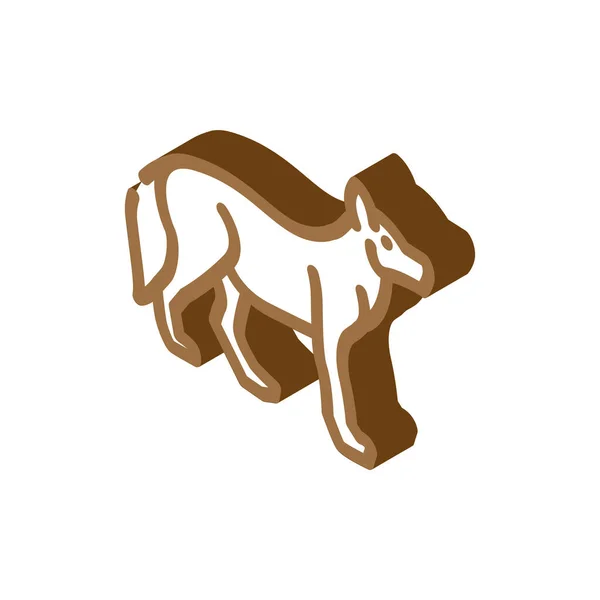 Loup animal isométrique icône vectoriel illustration — Image vectorielle