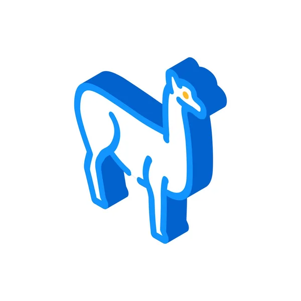 Lama vilda djur isometrisk ikon vektor illustration — Stock vektor