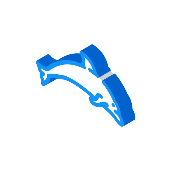 Dauphin mammifère aquatique animal isométrique icône vectorielle illustration — Image vectorielle