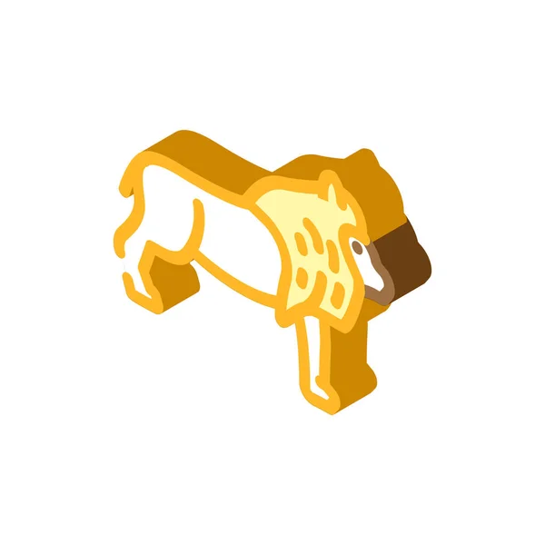 Leone animale icona isometrica vettoriale illustrazione — Vettoriale Stock