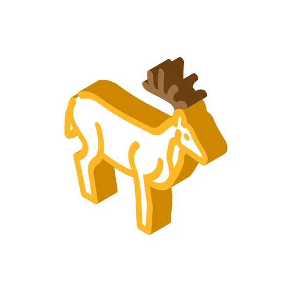 Cerf animal isométrique icône vectoriel illustration — Image vectorielle