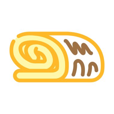 Pasta rulosu renk ikonu vektör illüstrasyonu