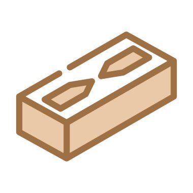 Tuğla rengi ikon vektör illüstrasyonunun karşısında şık