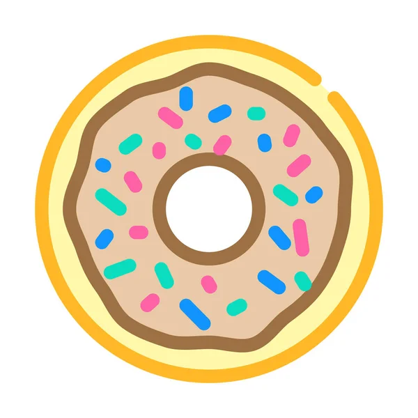 Donut tatlı yiyecek renk ikonu vektör illüstrasyonu — Stok Vektör