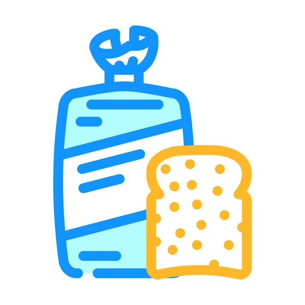Toast pacote cor ícone vetor ilustração — Vetor de Stock