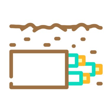 yeraltı kablo rengi vektör illüstrasyonu