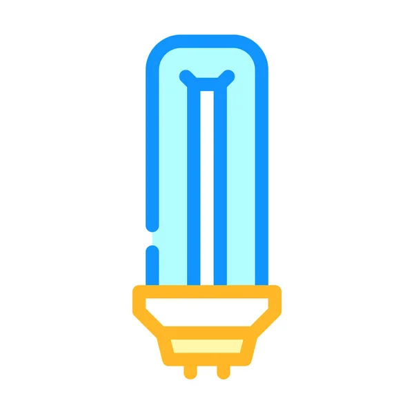 Fluoreszierende Glühbirne Farbe Symbol Vektor Illustration — Stockvektor