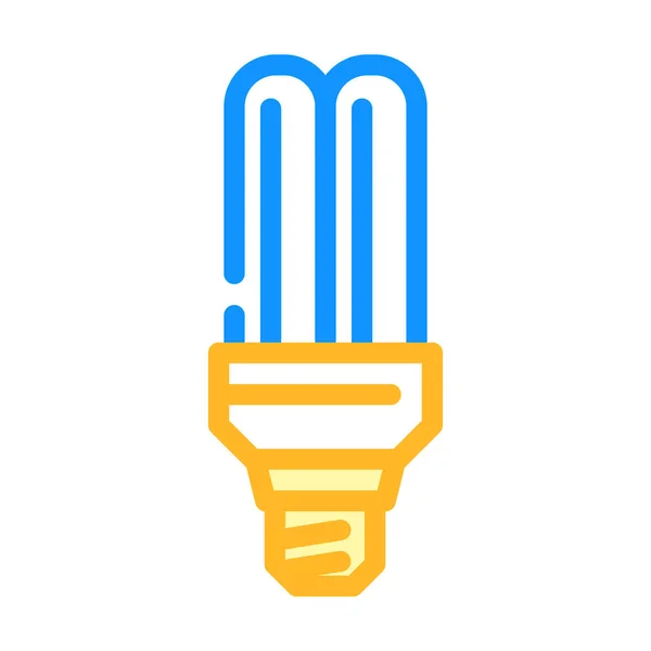 Energiesparende Glühbirne Farbe Symbol Vektor Illustration — Stockvektor