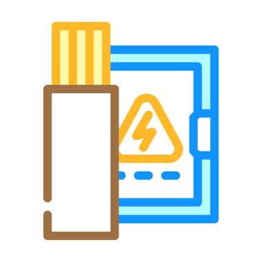 Elektrik panelleri için kablolar renk ikonu vektör illüstrasyonu