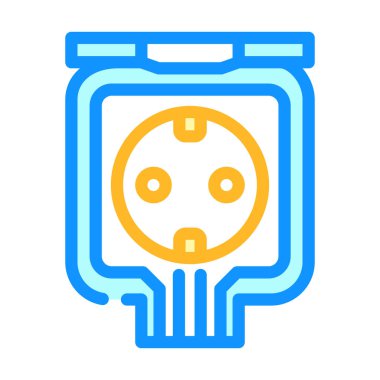 Hava geçirmez soket renk ikonu vektör çizimi