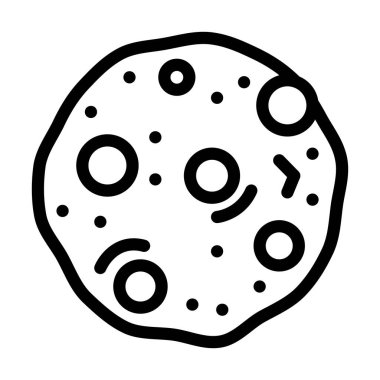 kurabiye hamur işi yiyecek çizgisi ikon vektör çizimi