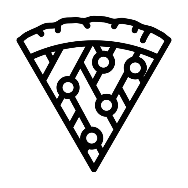 Πίτσα αρτοποιείο πιάτο γραμμή εικονίδιο φορέα εικονογράφηση — Διανυσματικό Αρχείο