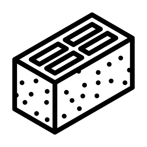 Cement block linje ikon vektor illustration — Stock vektor