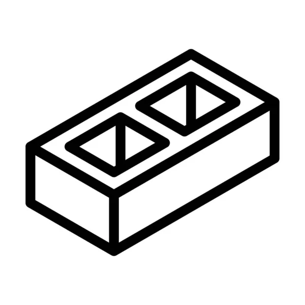 Block Ziegel Linie Symbol Vektor Illustration — Stockvektor