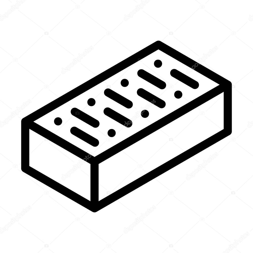 brick for building wall line icon vector illustration