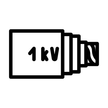 ortam gerilim kabloları çizgi vektör çizimi