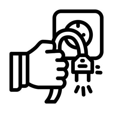 Soket hattı simge vektör resimlemesini kaldır