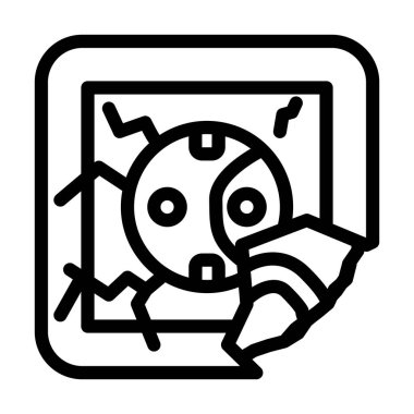 Hasarlı soket çizgisi vektör çizimi