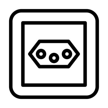 j tipi soket çizgisi vektör çizimi