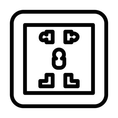 evrensel soket güç hattı ikon vektör çizimi