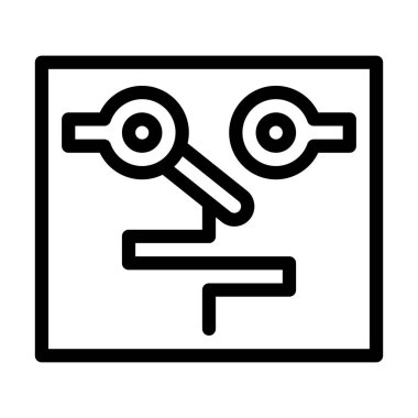 Sıcaklık mekanizma çizgisi vektör illüstrasyonunu değiştirir