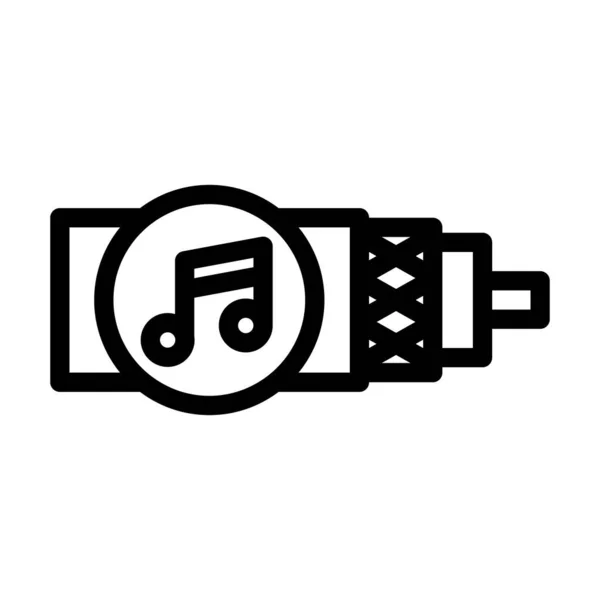 Audio Kabel Linie Symbol Vektor Illustration — Stockvektor