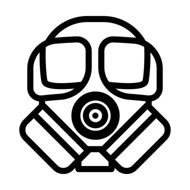 gaz maskesi çizgi ikon vektör çizimi