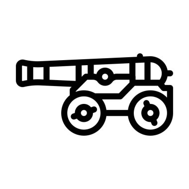 Top silahı çizgisi ikon vektör çizimi