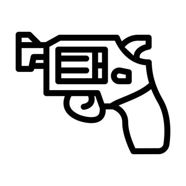 revolver silah hattı ikon vektör çizimi