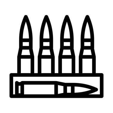 Silah hattı ikon vektör çizimi için kurşun