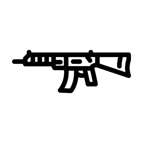 Fusil arme ligne icône vectoriel illustration — Image vectorielle