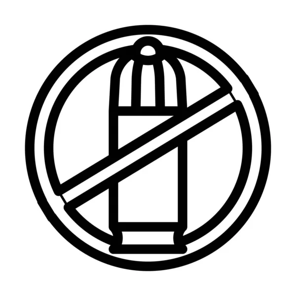 Línea de arma prohibida icono vector ilustración — Vector de stock