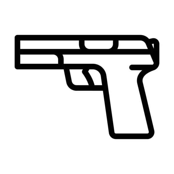 Pistola arma linha ícone vetor ilustração —  Vetores de Stock