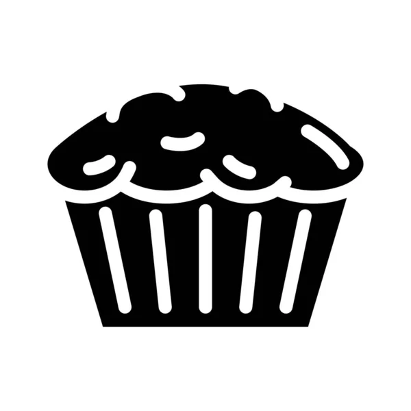 Illustrazione vettoriale icona glyph dolce pasticceria muffin — Vettoriale Stock