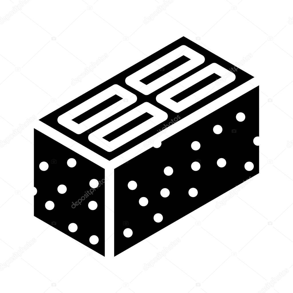 cement block glyph icon vector illustration