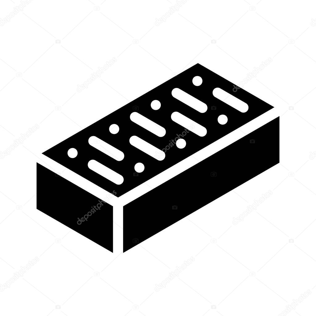 brick for building wall glyph icon vector illustration