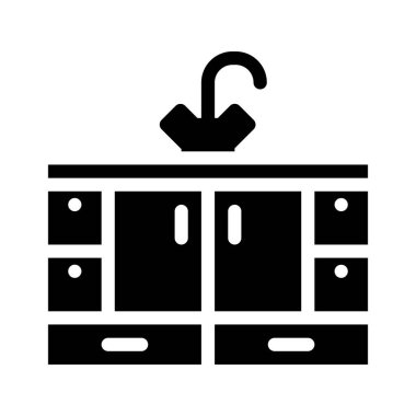 Mutfak ve banyo dolapları sembol vektör illüstrasyonu