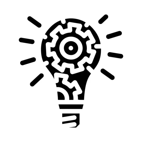 Technology light bulb glyph icon vector illustration — Stock Vector