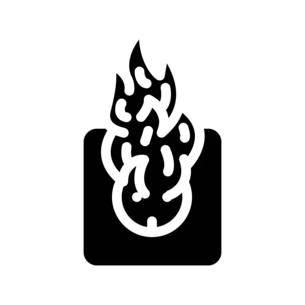 No fogo soquete glifo ícone vetor ilustração —  Vetores de Stock