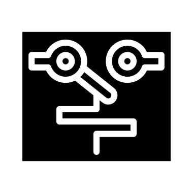 Sıcaklık mekanizma glyph vektör illüstrasyonunu değiştirir