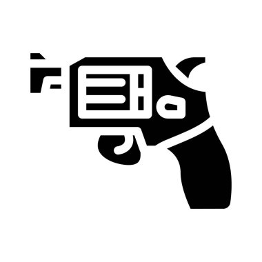 revolver gun glyph ikon vektör çizimi