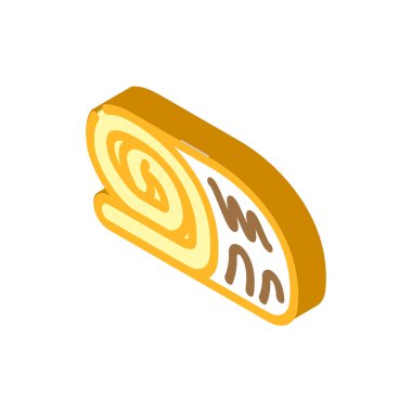 Pasta rulosu izometrik ikon vektör çizimi