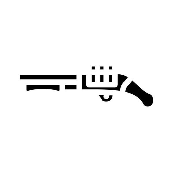 Shotgun weapon glyph icon vector illustration — Stock Vector