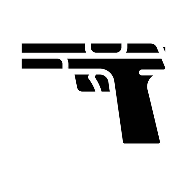 Arma pistola glifo icono vector ilustración — Vector de stock