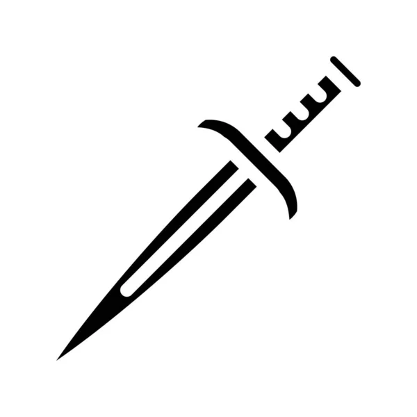 Dolchmesser Glyphensymbol Vektor Illustration — Stockvektor
