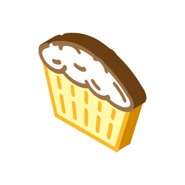 Muffin Bäckerei Dessert isometrisches Symbol Vektor Illustration — Stockvektor