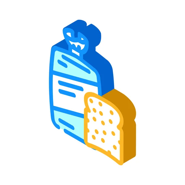 Paquet toast icône isométrique illustration vectorielle — Image vectorielle
